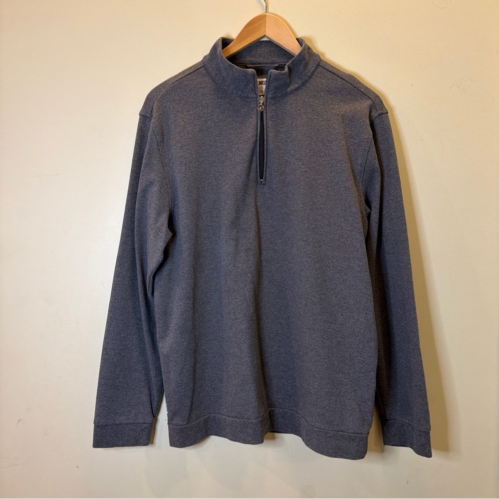 Linksoul Pullover lightweight jacket Men L Gray 1/4 Zip Long Sleeve Golf Cotton